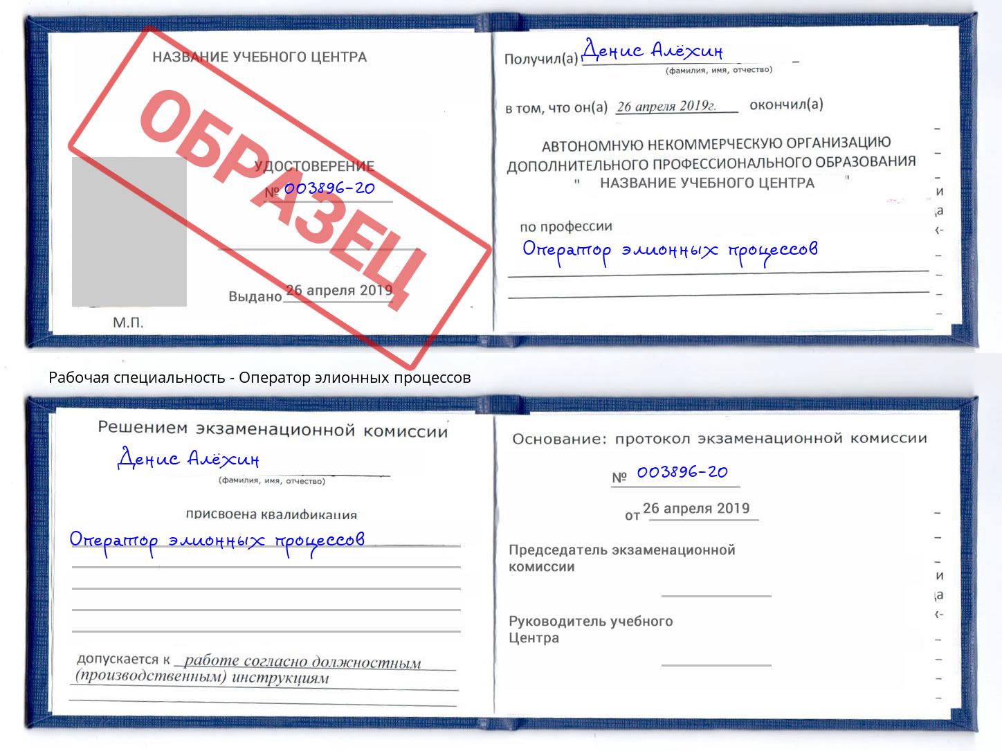 Оператор элионных процессов Будённовск