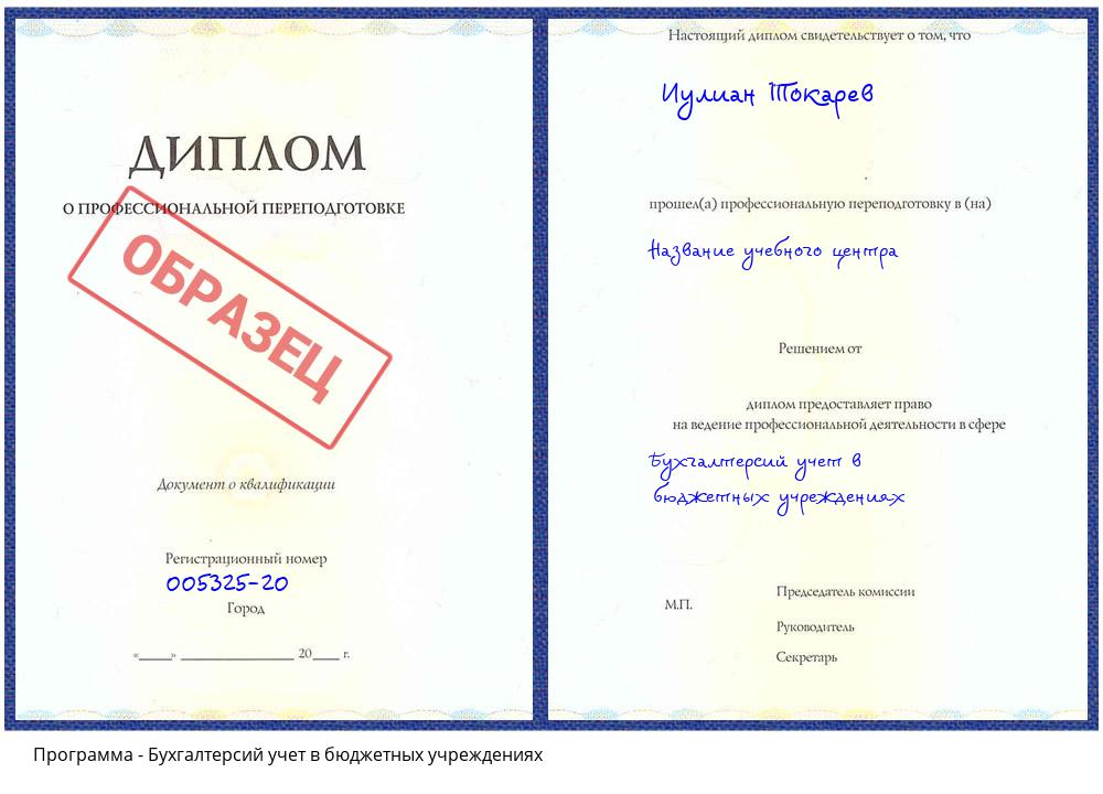 Бухгалтерсий учет в бюджетных учреждениях Будённовск