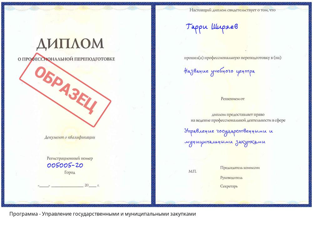 Управление государственными и муниципальными закупками Будённовск