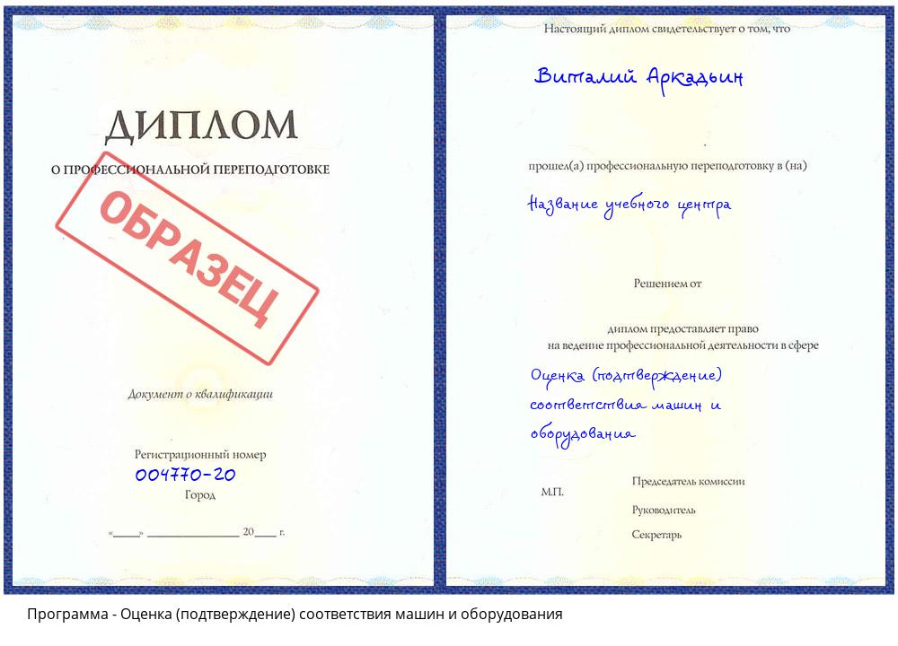 Оценка (подтверждение) соответствия машин и оборудования Будённовск