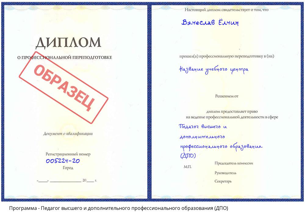 Педагог высшего и дополнительного профессионального образования (ДПО) Будённовск