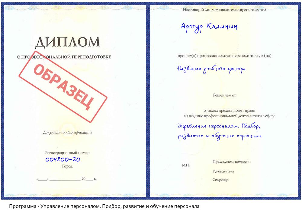 Управление персоналом. Подбор, развитие и обучение персонала Будённовск