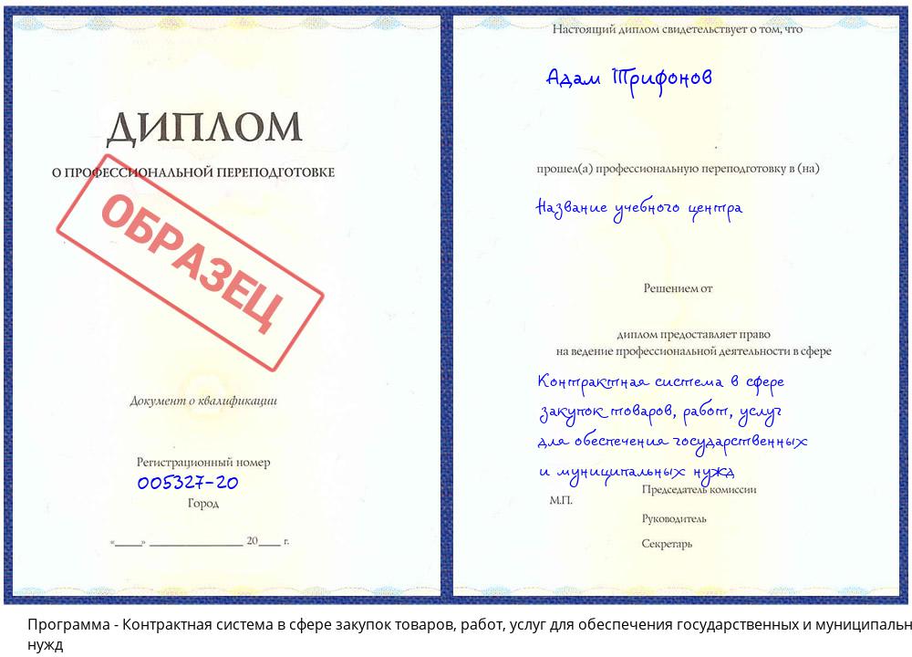 Контрактная система в сфере закупок товаров, работ, услуг для обеспечения государственных и муниципальных нужд Будённовск