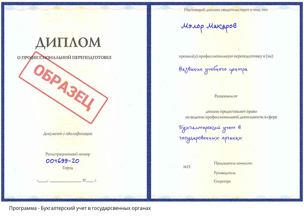 Бухгалтерский учет в государсвенных органах Будённовск